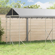 Cuccia Cani da Esterno Tetto Argento 2x6x2,5 m Acciaio Zincatocod mxl 115813