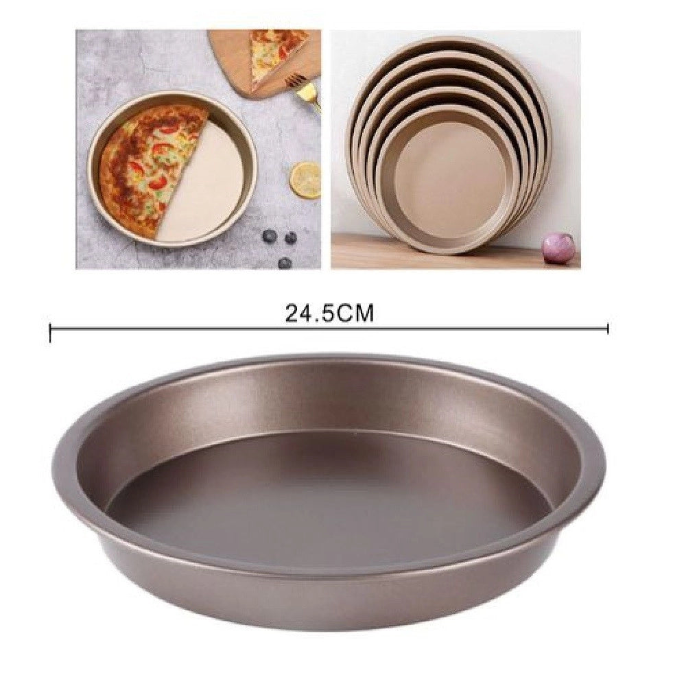 Trade Shop - Teglia Da Forno Per Torte Dolci Crostate Stampo In Acciaio Tortiera 24.5cm 98674 -