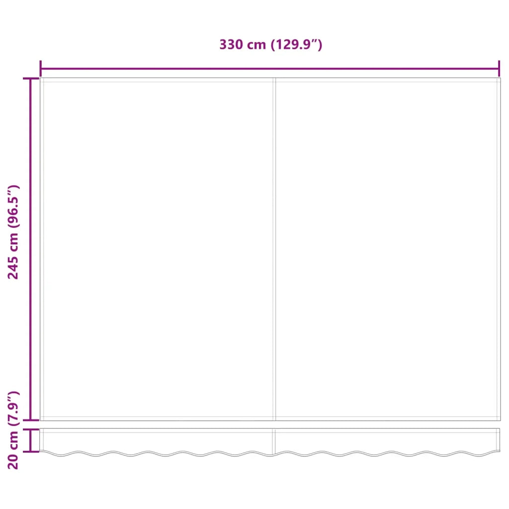 Tenda Retrattile Nero 350 x 250 cm Tessuto e Metallo 3330333