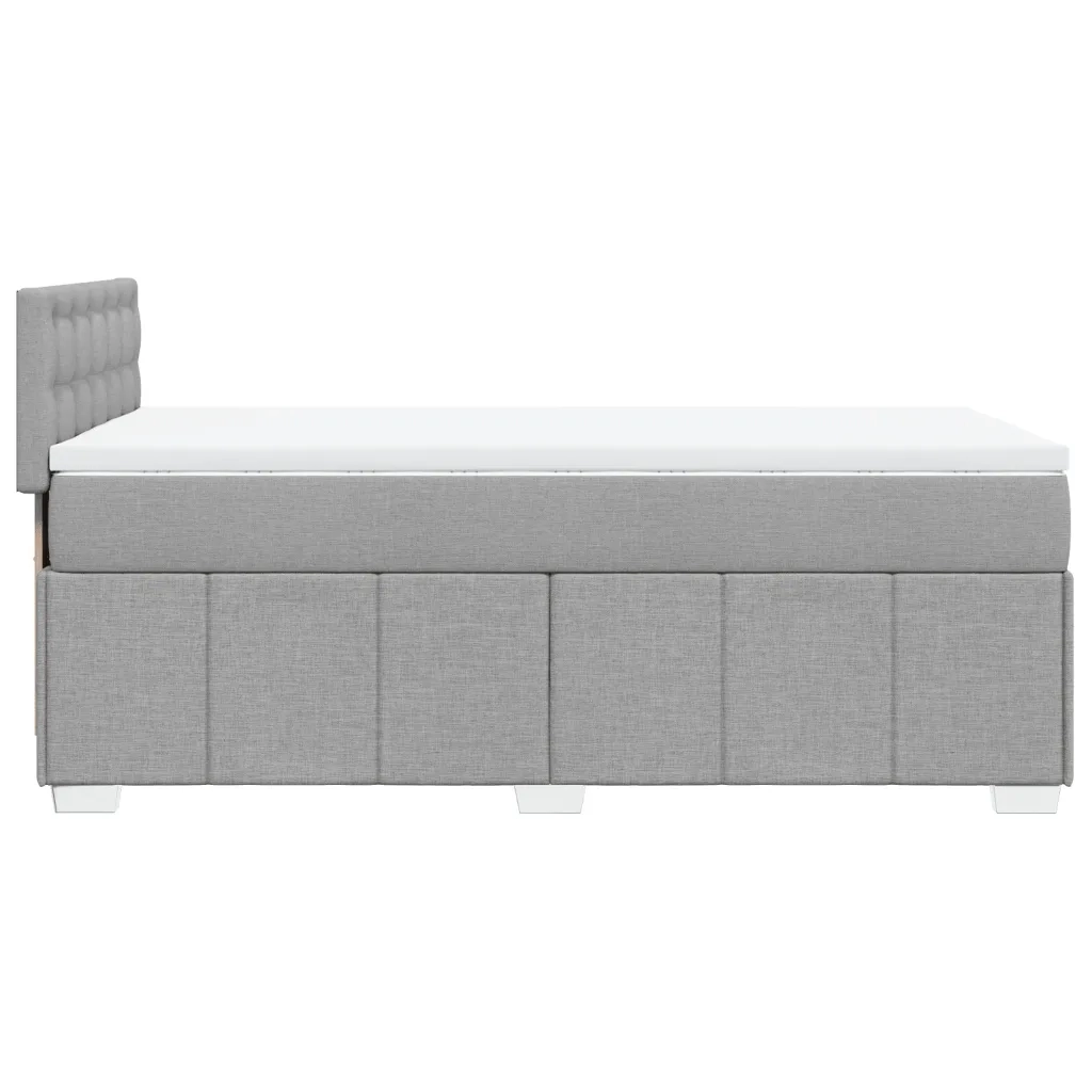 Giroletto a Molle con Materasso Grigio Chiaro100x200 cm Tessuto
