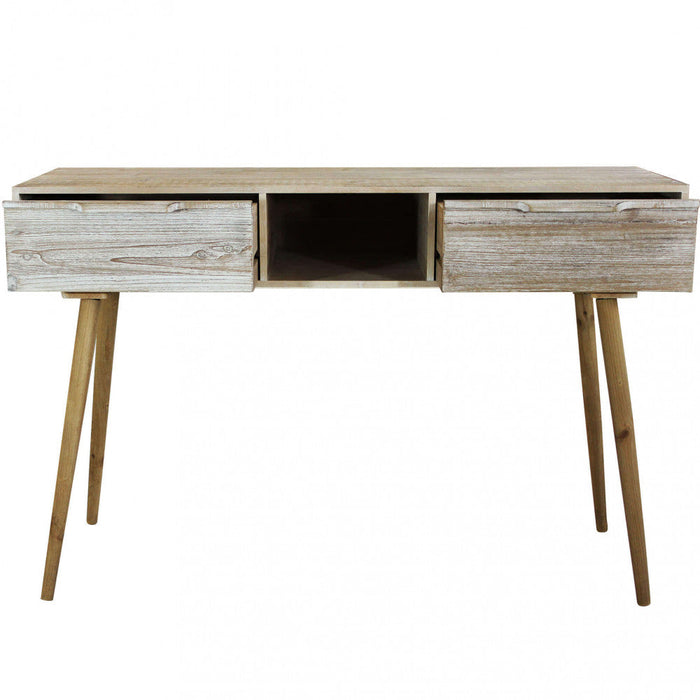 Consolle con 2 Cassetti 120x40x80 h cm in Legno di paulownia Marrone