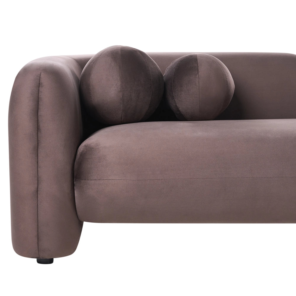Set da salotto a 4 posti in velluto marrone scuro Poltrona con cuscini extra Stile retrò glamour Art Déco