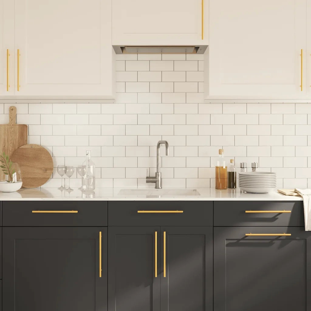 Maniglie per Mobili 5pz Oro 192mm in Acciaio Inox