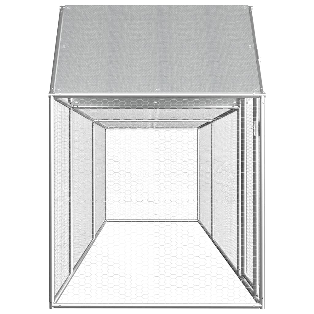 Pollaio 5 x 1 x 1,5 m in acciaio zincato con tetto impermeabile 02_0001716
