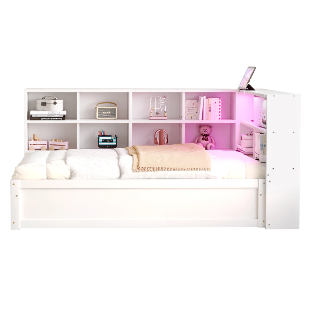 Letto sofa multifunzione legno bianco 90x200 cm