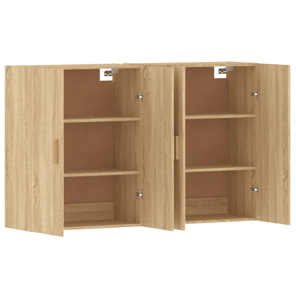 Armadietti a Parete 2 pz Rovere Sonoma in Legno Multistrato 3197875