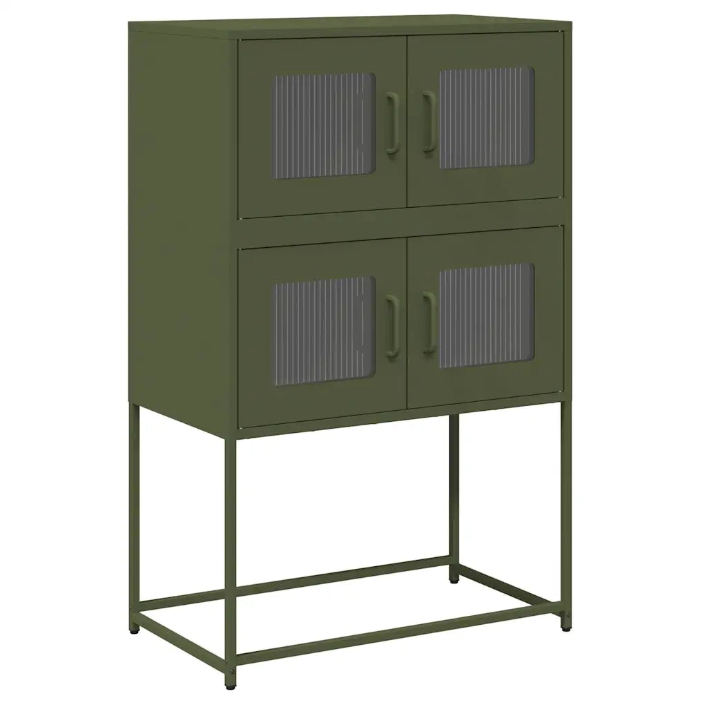 Credenza Verde Oliva 68x39x107 cm in Acciaio