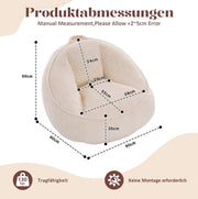 Sedia a sacco ergonomica con schienale; rivestimento in corduroy beige