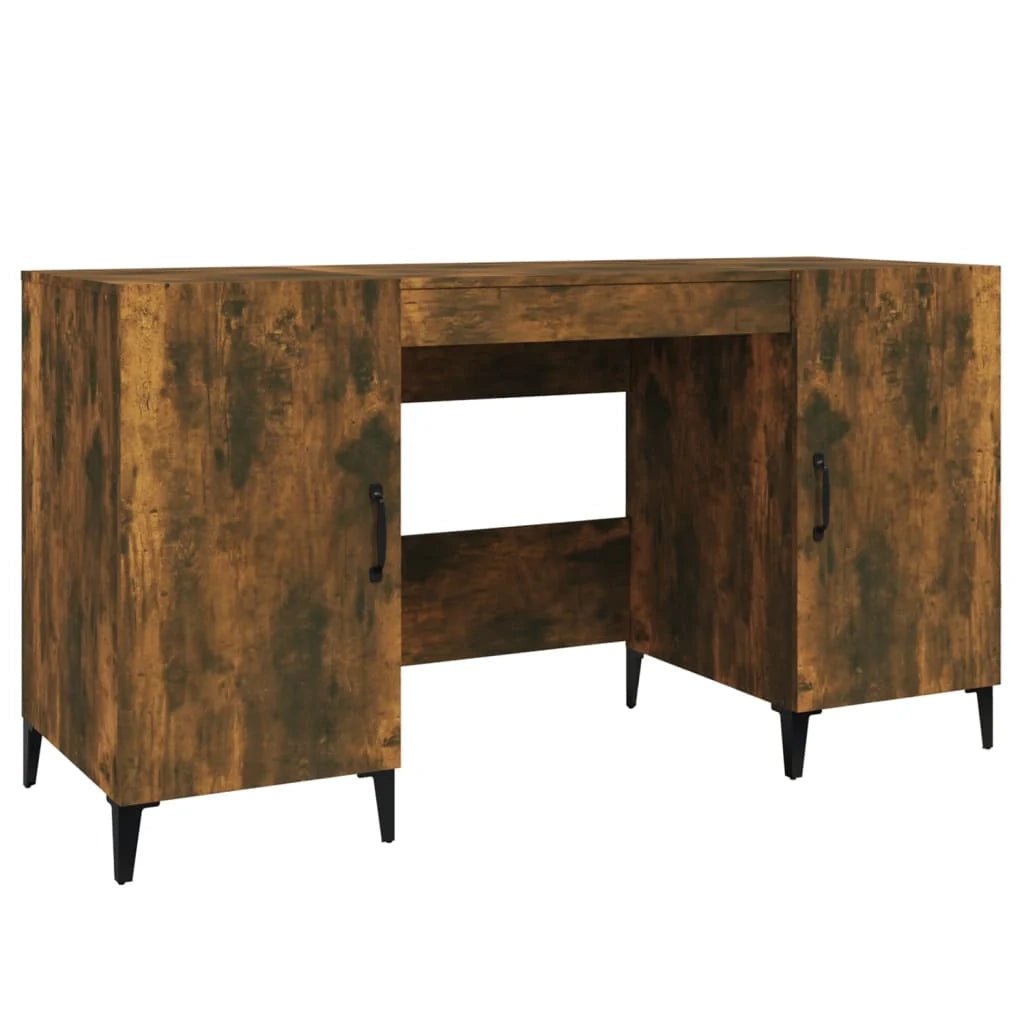 Scrivania da ufficio postazione di lavoro mobile per computer studio rovere affumicato 140 x 50 x 75 cm legno ingegnerizzato marrone 02_0023580