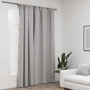 Tenda Oscurante Effetto Lino con Ganci Grigie 290x245 cm cod mxl 72004