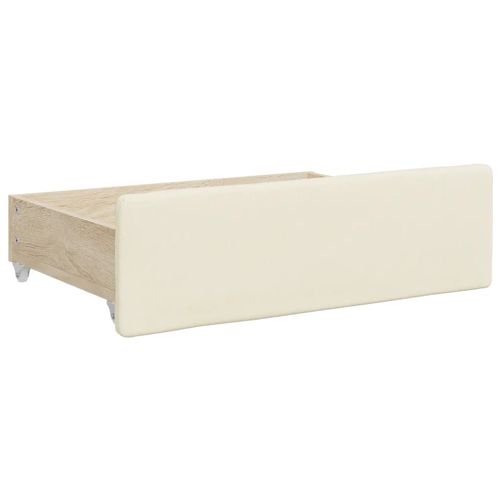 Divano Letto Estraibile con Cassetti Crema 90x200 cm Similpelle 3197733