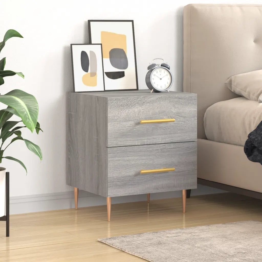 Comodino-Tavolino da notte Grigio Sonoma 40x35x47,5 cm in Legno Multistrato 916574