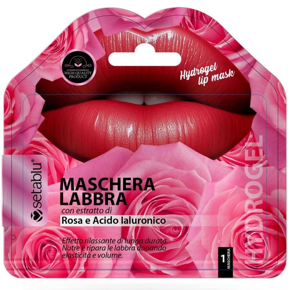 Trade Shop - Maschera Labbra Hydrogel Con Estratto Di Rosa Acido Ialuronico Effetto Rilassante Nutriente -