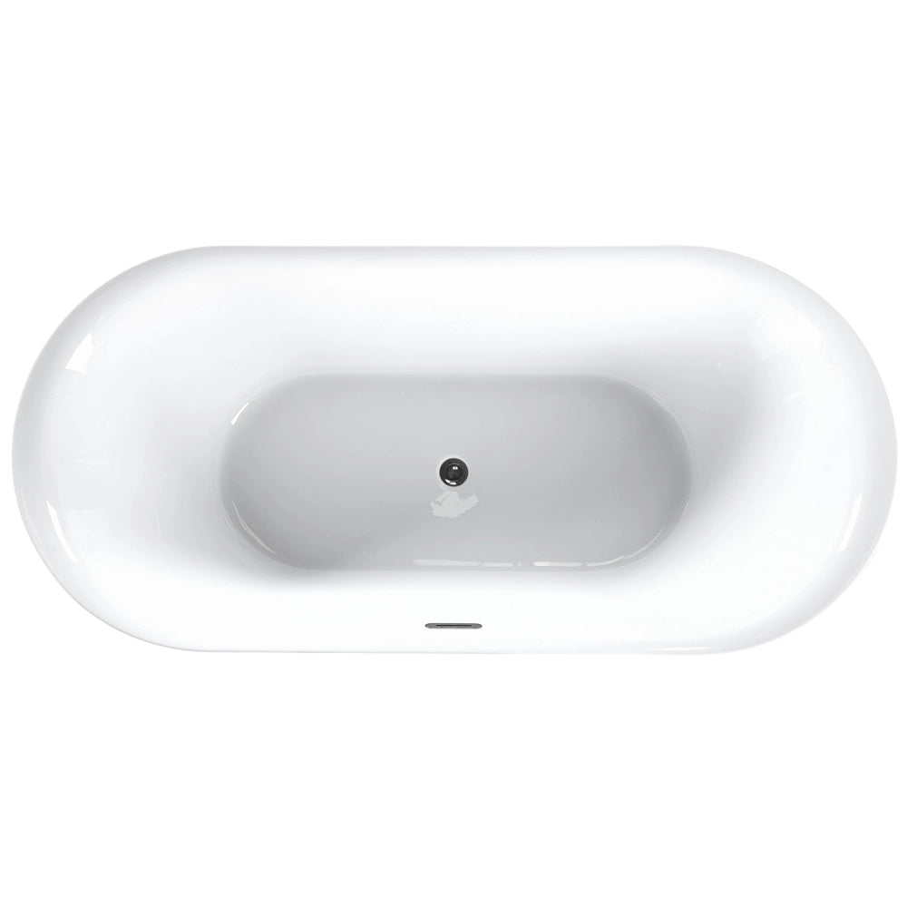 Vasca da Bagno Bianco Freestanding 180 cm in Acrilico Sanitario Moderna