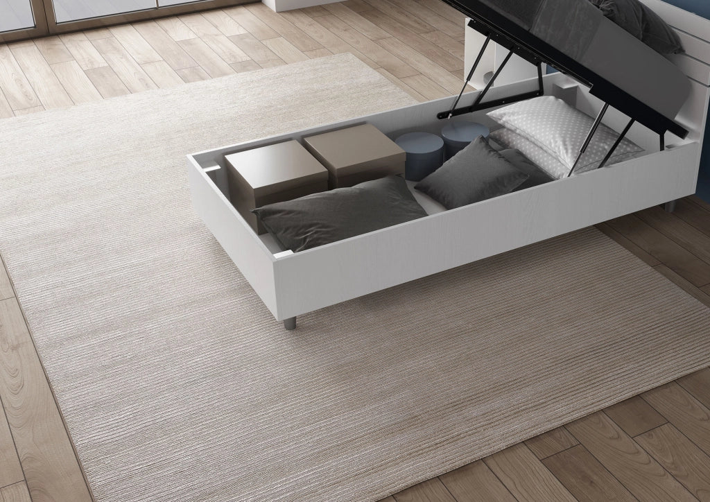 Letto Singolo 80x190 cm Senza Rete Testata Inclinata Demas Bianco Frassino