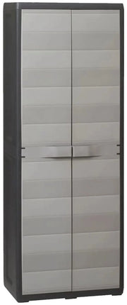 Cassa di Stoccaggio per Giardino - 3 Scomparti - Riscaldabile - In Polipropilene - Chiusura a Viti - Resistente ai Venti - Dimensioni 65 x 38 x 171 cm