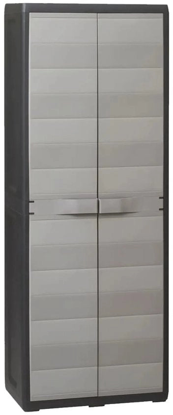 Cassa di Stoccaggio per Giardino - 3 Scomparti - Riscaldabile - In Polipropilene - Chiusura a Viti - Resistente ai Venti - Dimensioni 65 x 38 x 171 cm