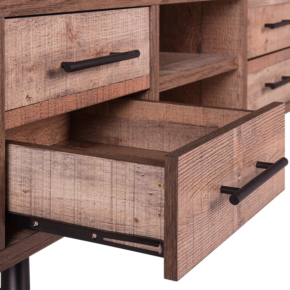 Mobile TV in legno chiaro fino a 57ʺ TV consigliato 2 ripiani 4 cassetti minimalista