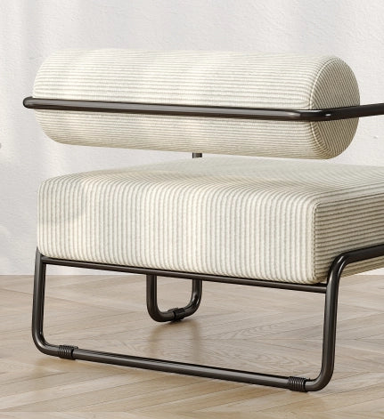 Poltrona Lounge ¨C Xylo ¨C Velluto a Coste, Struttura in Metallo Nero, 68.5x73x70.5