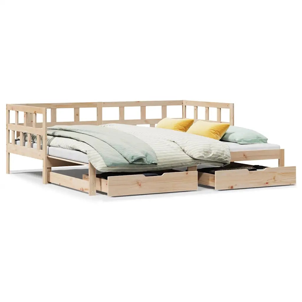 Divano Letto Estraibile con Cassetti senza Materasso 80x200 cm