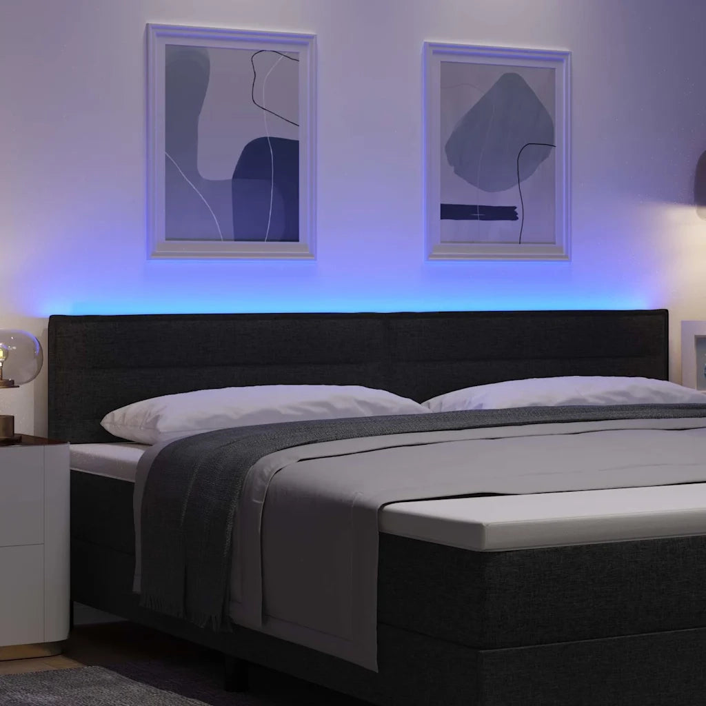 Testiera LED con strisce LED con testiera Nero 200 cm Tessuto 3338008