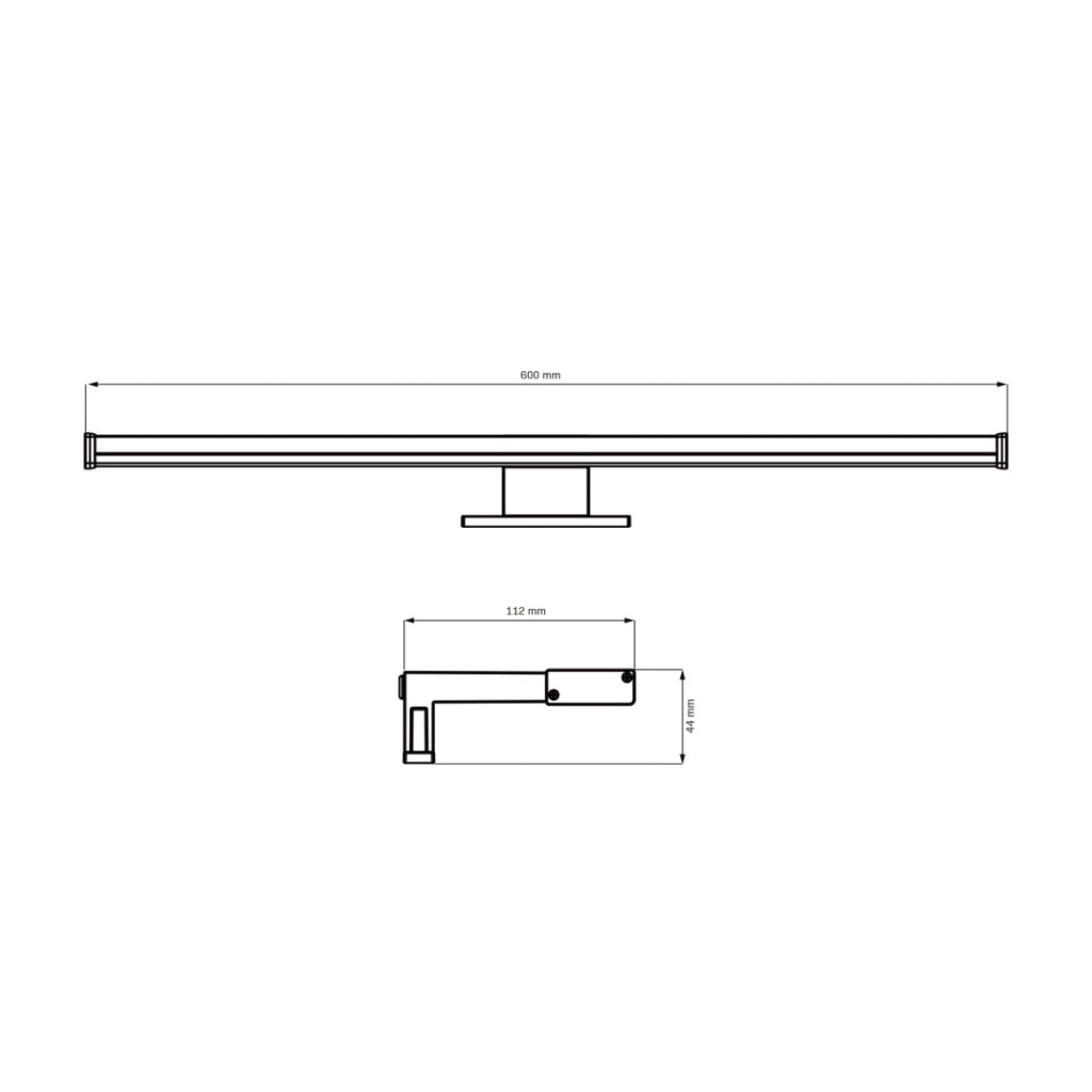 Applique bagno LED Polux ELBA 60cm 12W 4000K IP44 cromo