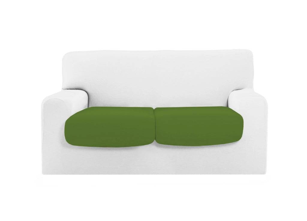 Copridivano Copriseduta Sofà Elasticizzato Tinta Unita Smile Tessuto Millerighe - Coppia Seduta - Verde