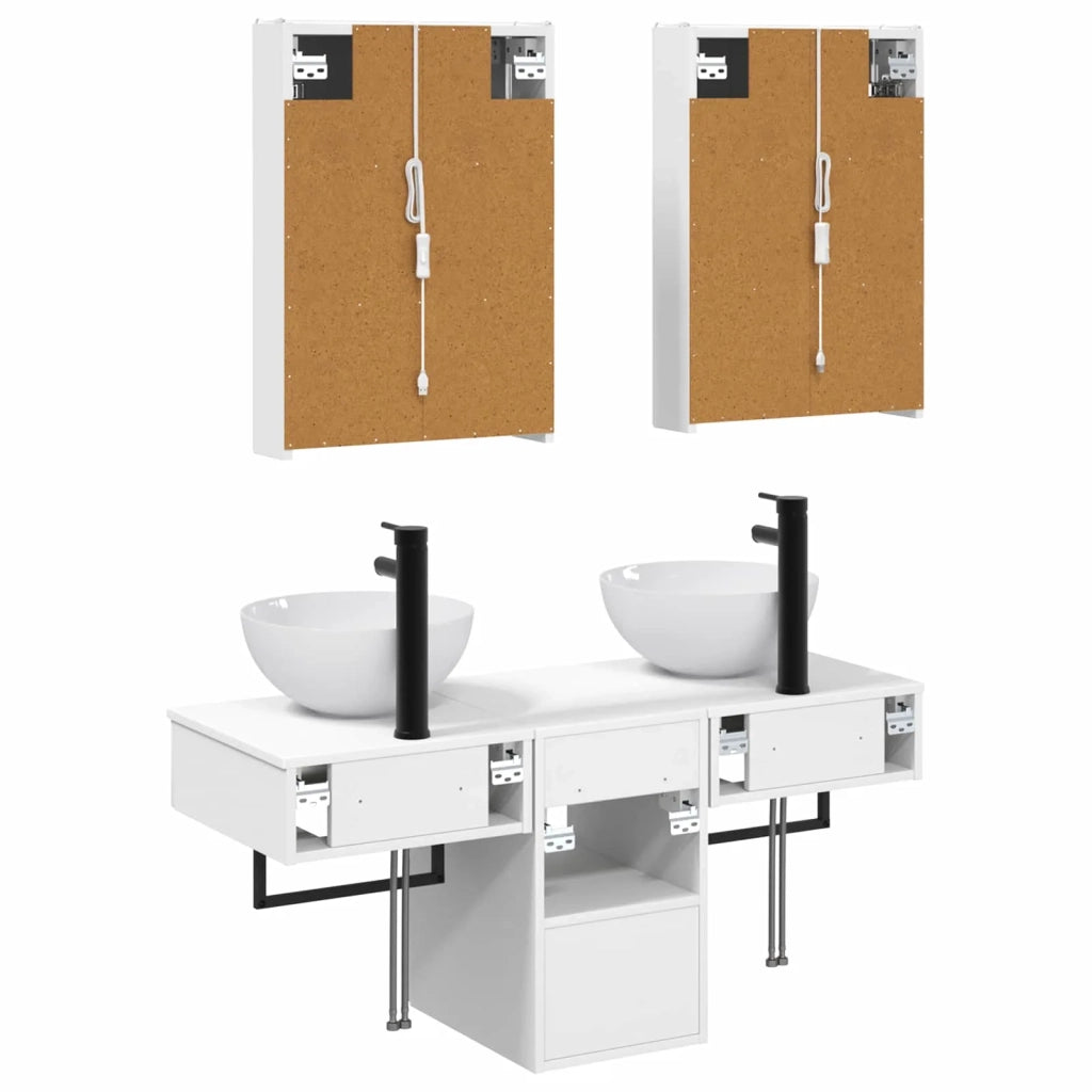 Set di Armadi da Bagno 5 pcs Bianco 43 x 11,5 x 60,5 cm 3406287