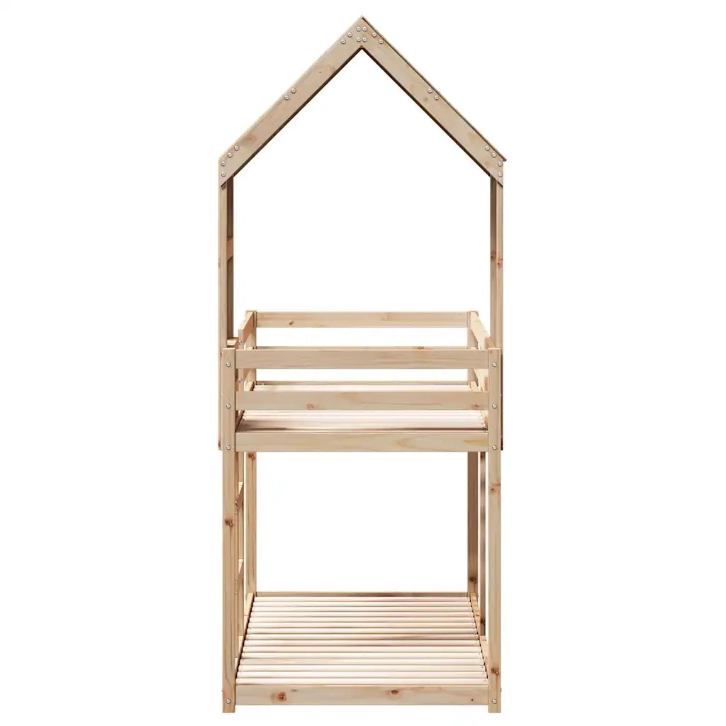Letto a Castello senza Materasso 90x190 cm Legno di Pino