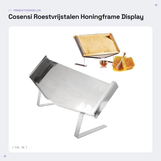 Display Stand per Fornitura di Miele - Sostegno per Fornitura di Miele in Acciaio Inossidabile - Altezza Regolabile - Presentazione del Miele - Adatto per Apicoltori - Sostegno per Presentazione del Miele