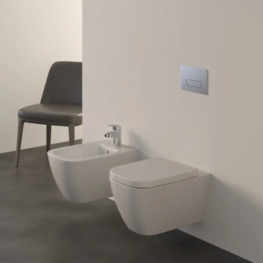 Ideal Standard placca di comando bianca doppio tasto Oleas M1 cromato