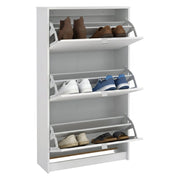 Scarpiera Irina, Mobile portascarpe, Armadio da ingresso multiuso, Mobiletto per calzature, 70x24 h124 cm, Bianco