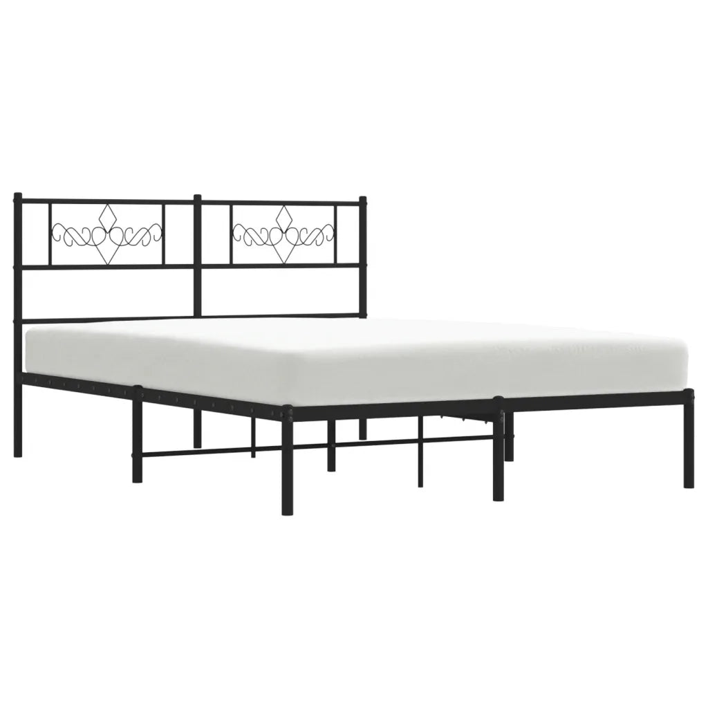 Giroletto con Testiera in Metallo Nero 140x190 cm 355267