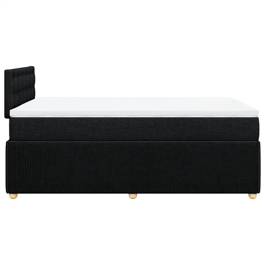 Giroletto a Molle con Materasso Nero 120x200 cm in Tessuto