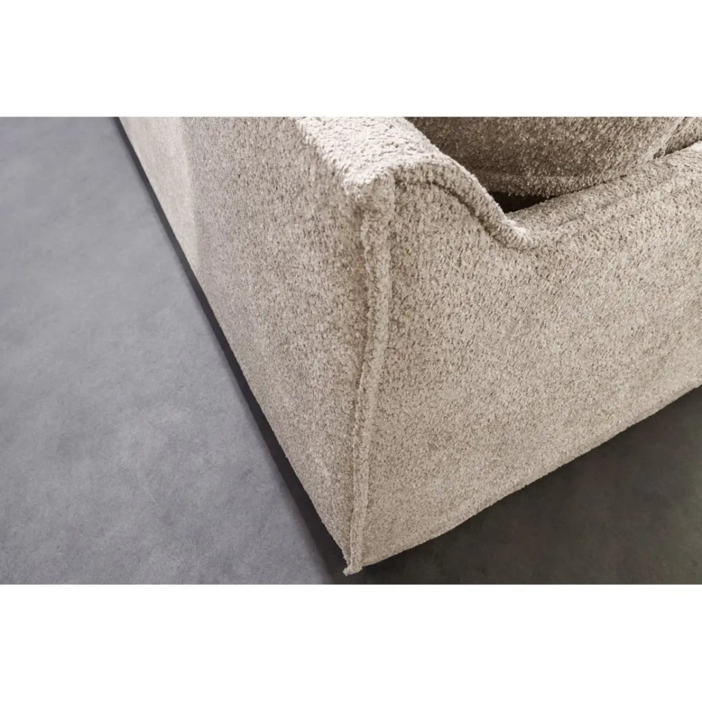 Divano dritto KALIA – Tessuto bouclé beige champagne – 3 posti – Stile contemporaneo
