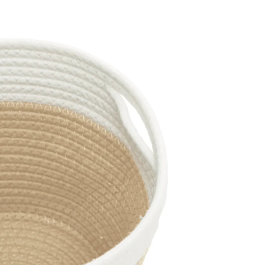 Cestini Portaoggetti 2 pz Beige e Bianco ?24x18 cm in Cotone CFW3717096