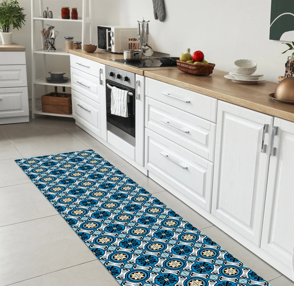 Tappeto passatoia fantasia made in Italy antiscivolo lavabile aderente Moroccan - 50x550 cm