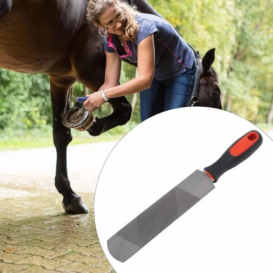 Trimmatura Ferro da Cavallo 8 Pollici Raspa Ferro con Acciaio di Carbonio Lame Ergonomiche con Manubrio Flessibile per Cavallo
