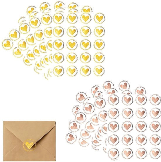 Etichette decorative a forma di cuore, 240 pezzi, 3,3 cm, adesivi autoadesivi per buste, cartoline, hobby, regali, scrapbooking.