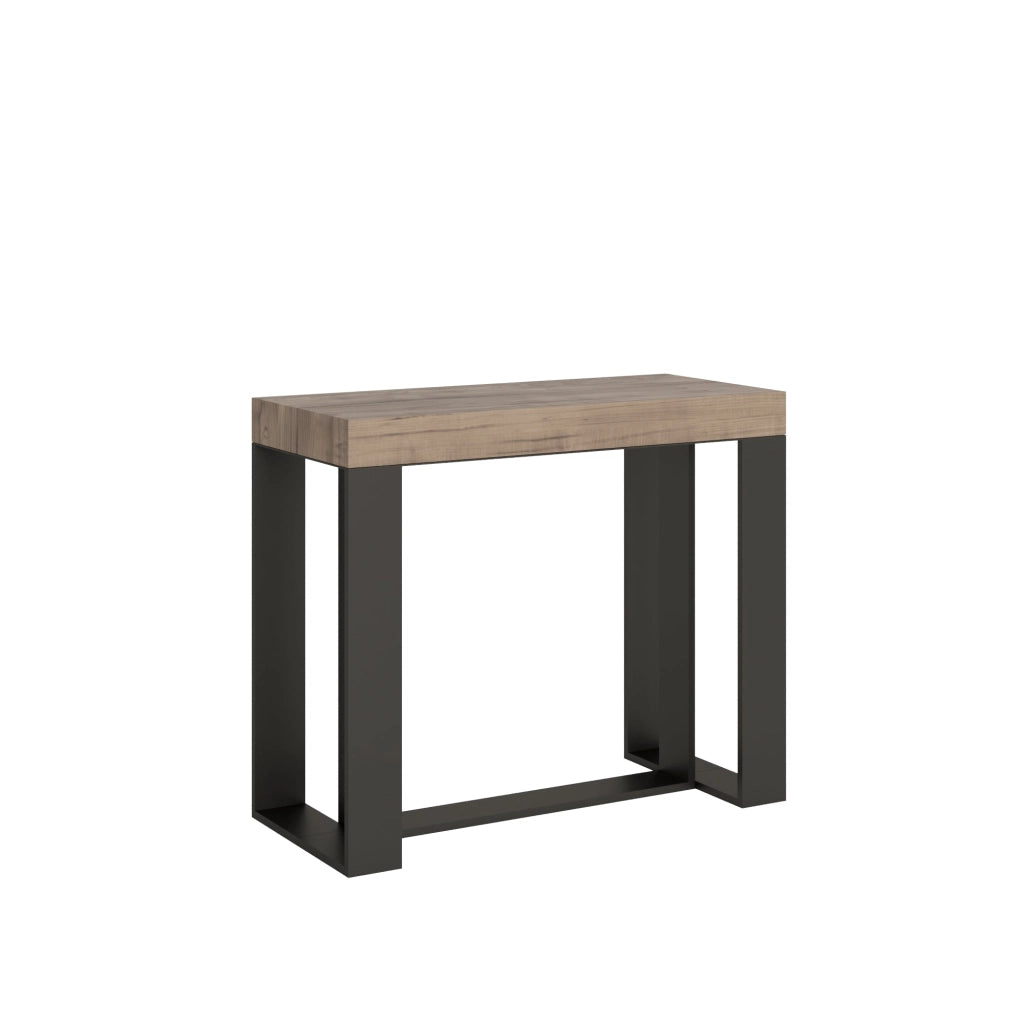 Consolle Allungabile in Legno e Ferro H77x40x90/300cm Futura Rovere Classica