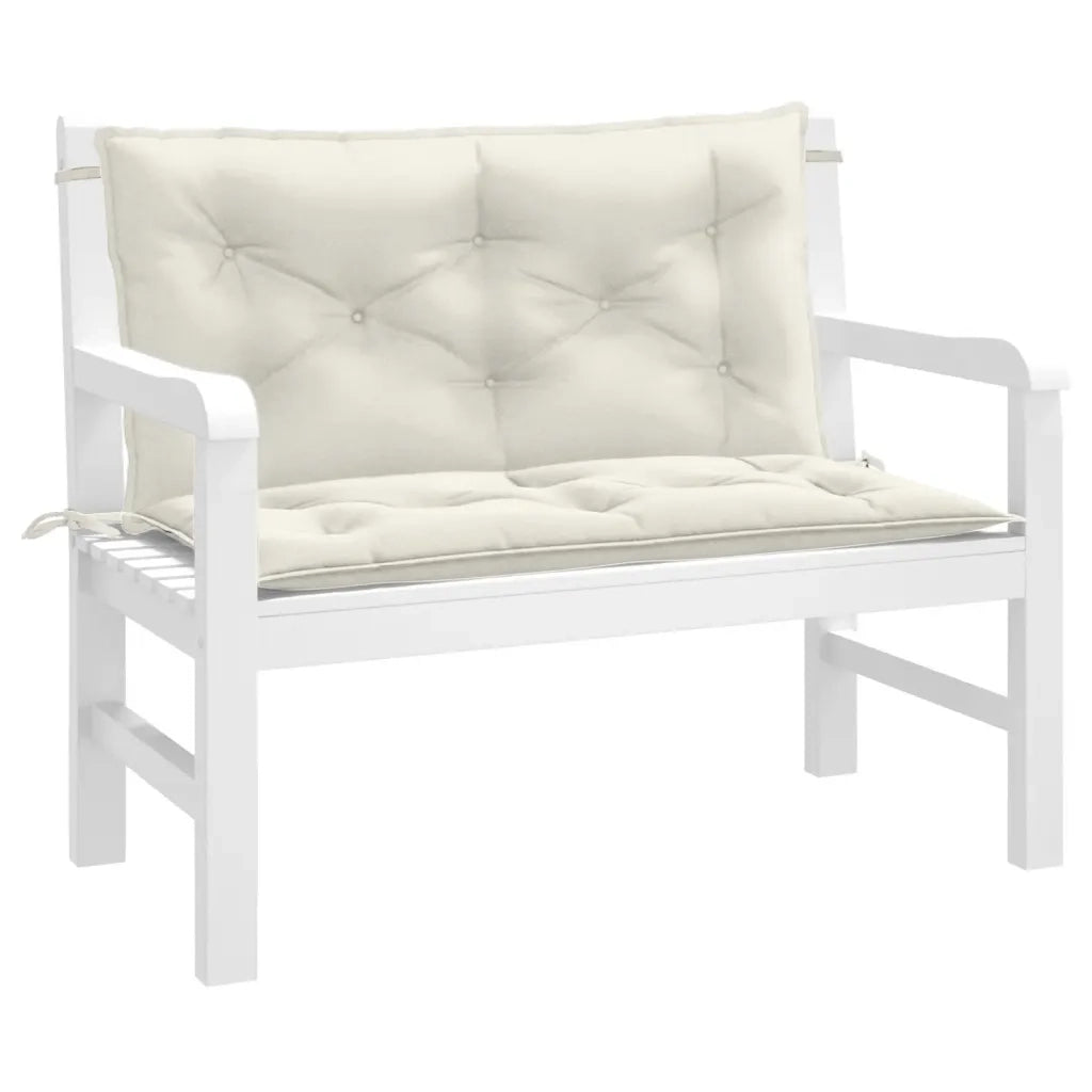 Cuscini Panca Giardino 2pz Crema MÃ©lange 100x50x7cm Tessuto