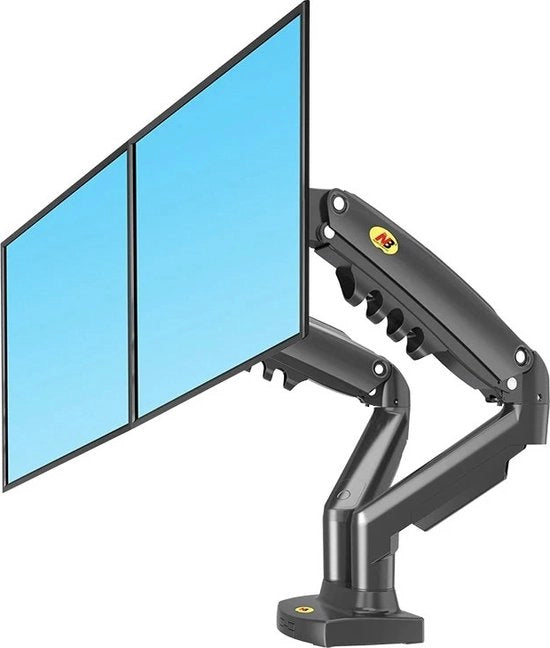 Sostegno Monitor 360 Gradi per Schermo da 17"-27", Doppio Sostegno per Monitor con Alloggiamento USB 3.0, Capacità di Carico 2-9 kg per Monitor