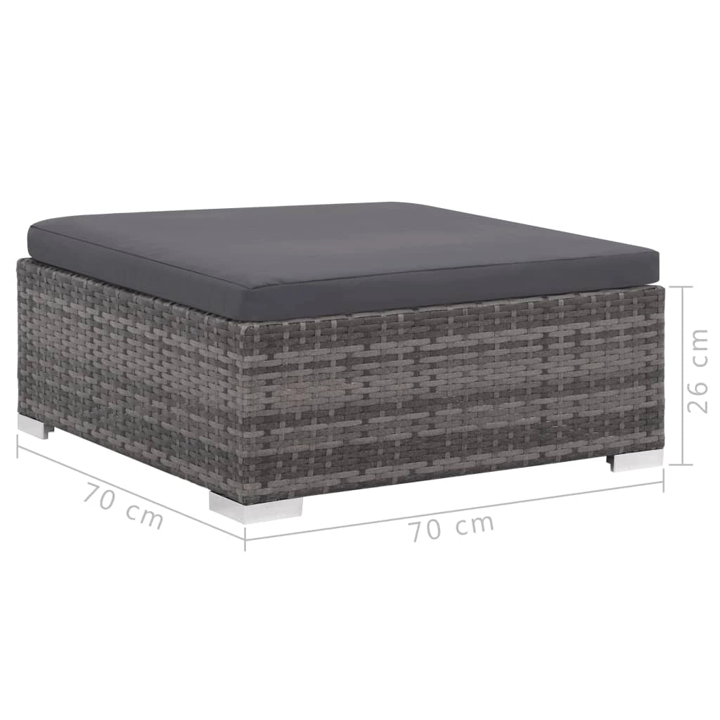 Set di mobili da giardino mobili da esterno 6 pezzi con cuscini resina intrecciata grigia 02_0016861