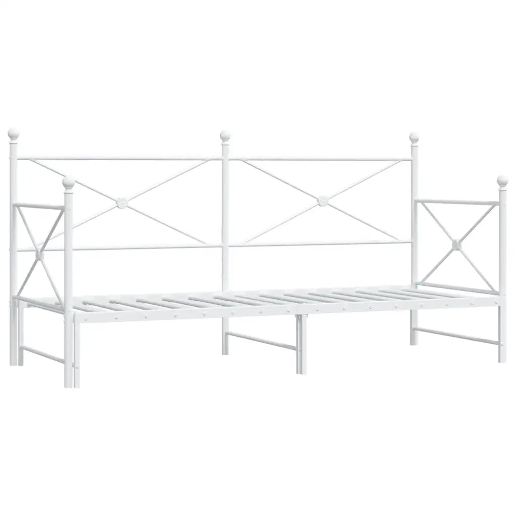 Divano Letto Estraibile senza Materasso Bianco 80x200cm Acciaio 4104687