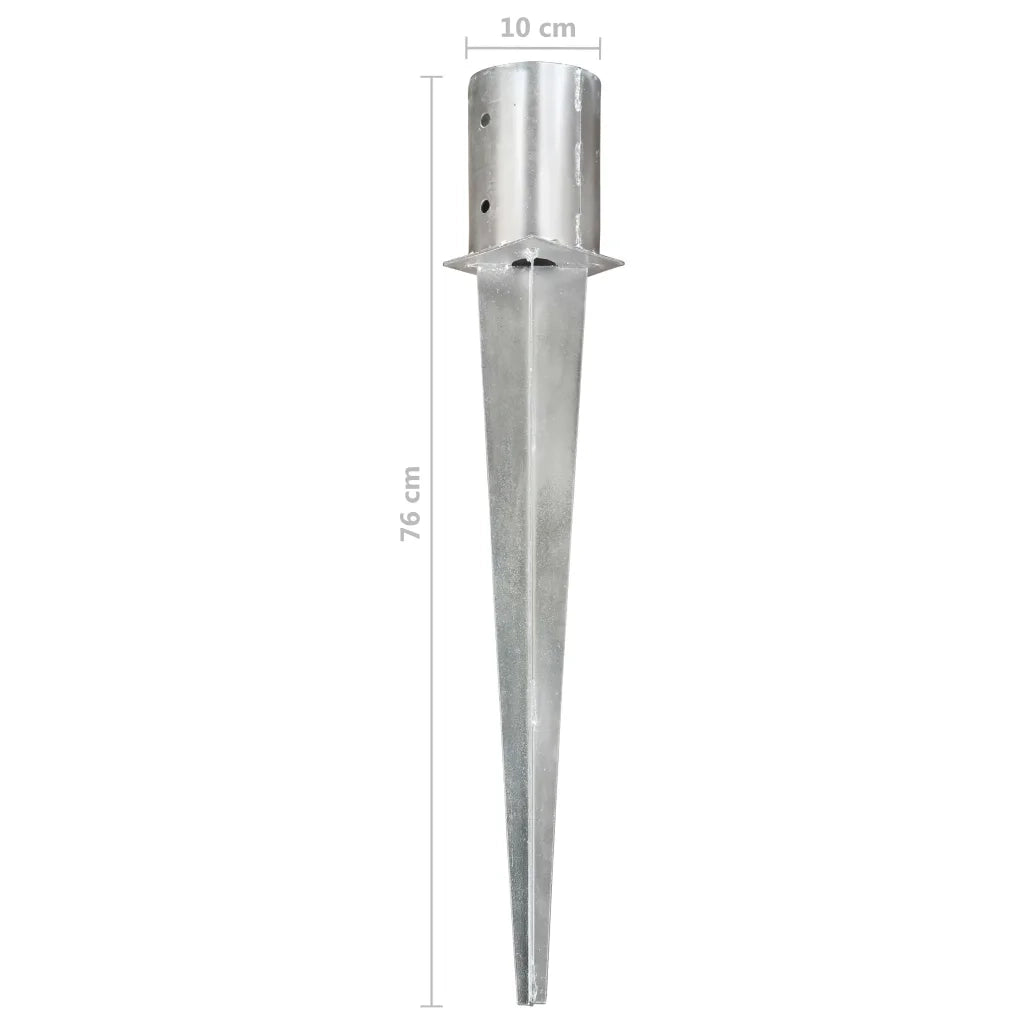 Picchetti di Terra 2 pz Argento 10x76 cm in Acciaio Zincato 145431