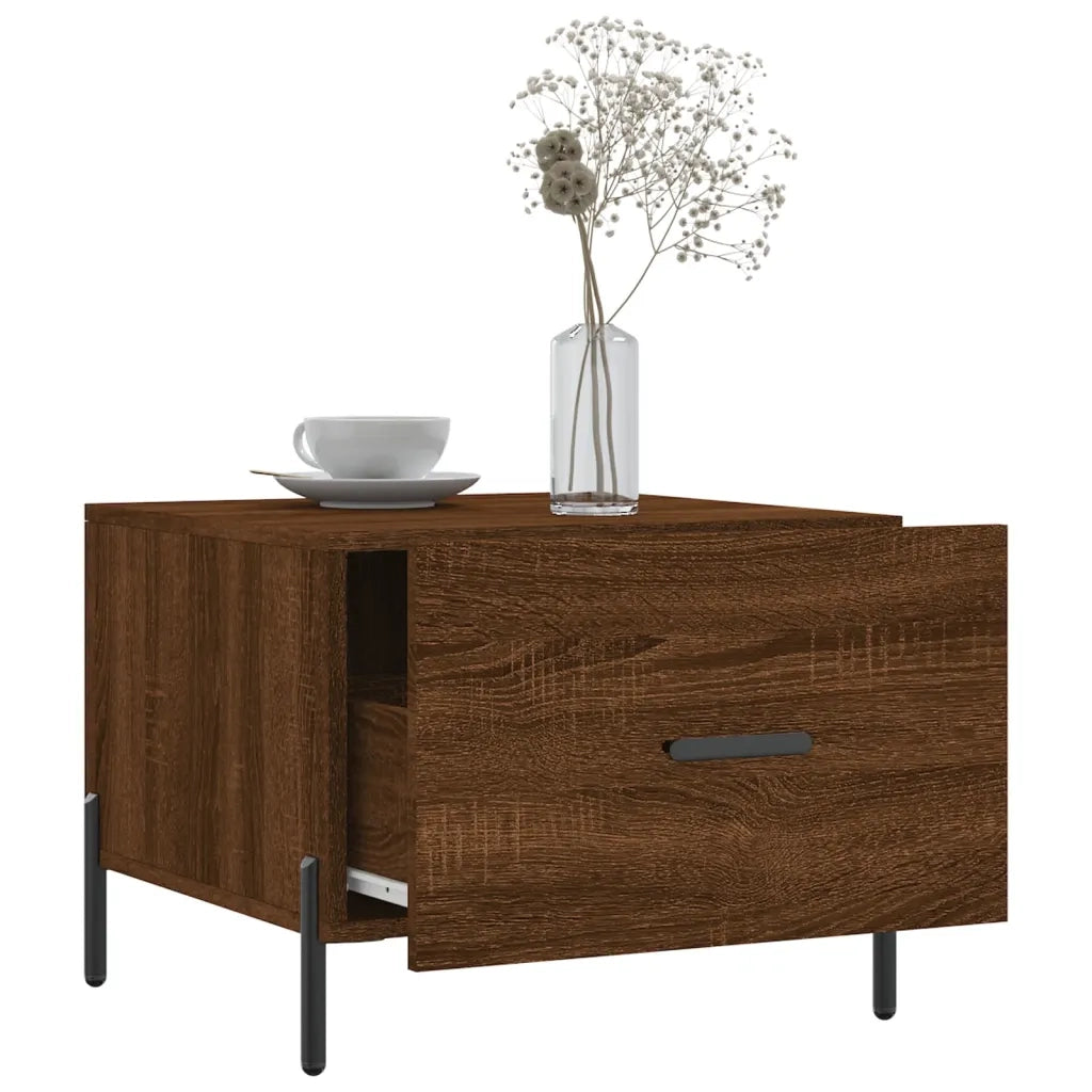 Tavolino da Salotto Rovere Marrone 50x50x40cm Legno Multistrato 829426