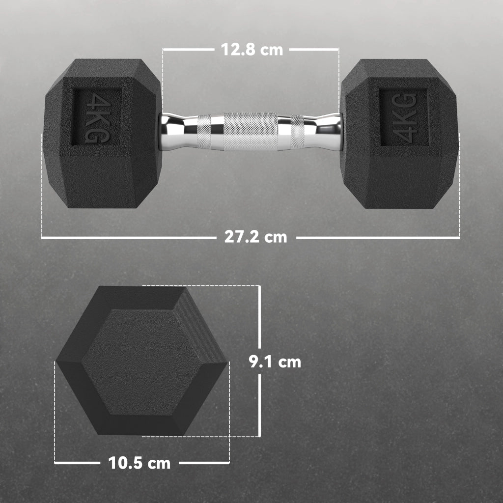 Manubri Esagonali da 4 kg ¨C zephmum ¨C Nero, Gomma Antiscivolo
