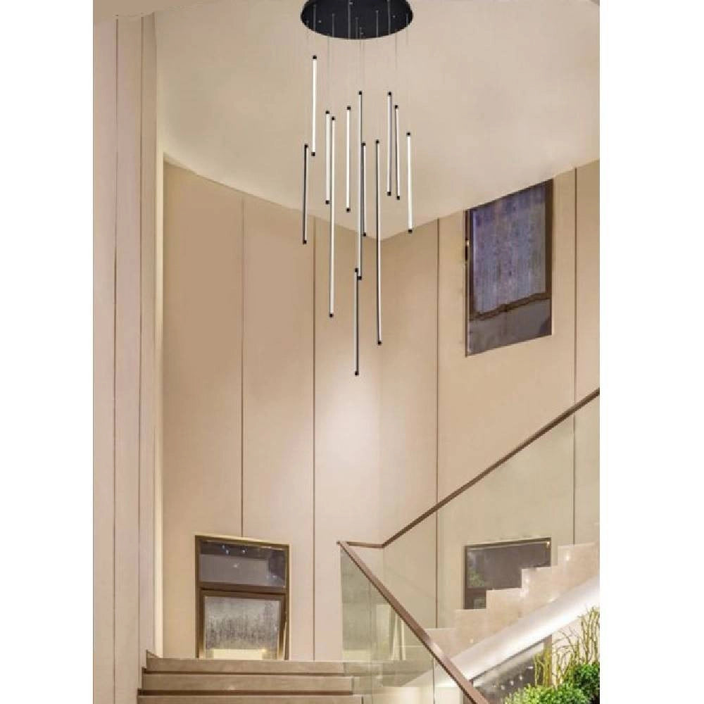 Trade Shop - Lampadario Sospeso 105 W Moderno Pendenti Led Nero Luce 4000k 6500k 3000k Lp-45n - -bianco Caldo      -