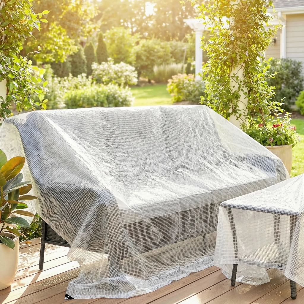 Telo Impermeabile 3x5 m Robusto in PE 140GSM Resistente agli Strappi Bianco