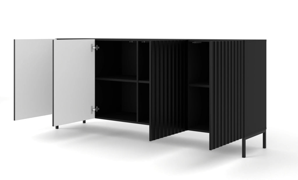 MOBILE WAVE CABINET 200 4D NERO OPACO GAMBE NERE